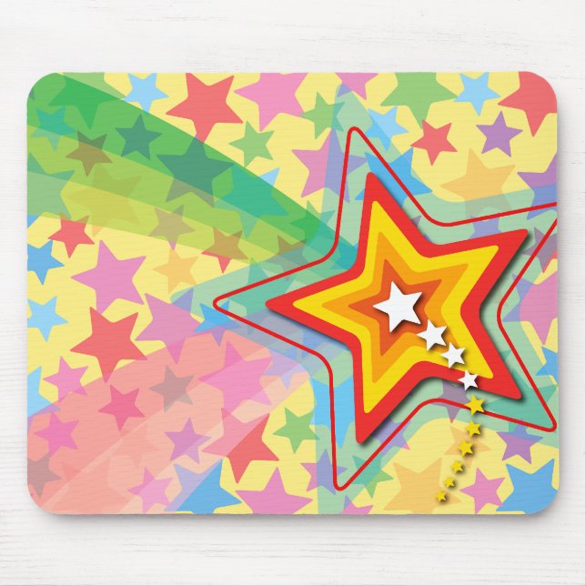 Superstar Rainbow Colourful Custom Gift Mousepad (Front)