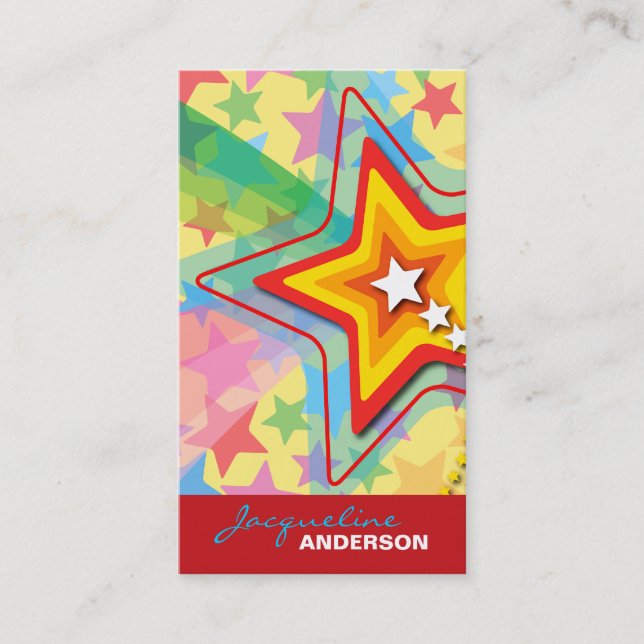Superstar Rainbow Colourful Custom Profile Card / (Front)