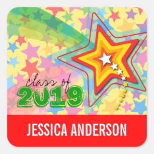 Superstar Rainbow Graduation Sticker