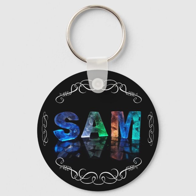 Superstar Sam -  Name in Lights (Photograph) Key Ring (Front)
