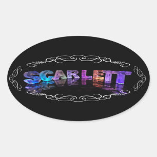 Superstar Scarlett -  Name in Lights (Photograph) Oval Sticker