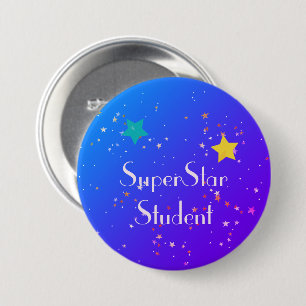 SuperStar Student with Stars 7.5 Cm Round Badge
