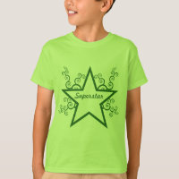 Superstar Swirls Kids Shirt, Forest Green