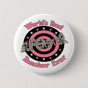 Superstar Teacher 6 Cm Round Badge