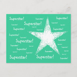 Superstar!   Turquoise Postcard