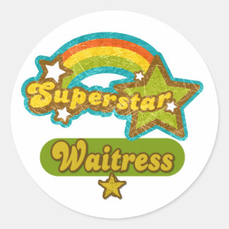 Superstar Waitress Classic Round Sticker