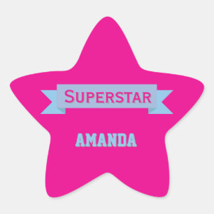 Superstar with Custom Name Star Sticker
