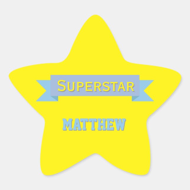 Superstar with Custom Name Star Sticker (Front)