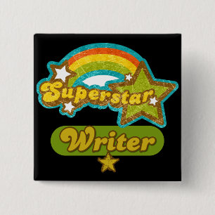Superstar Writer 15 Cm Square Badge