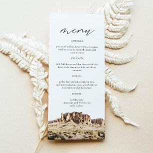SUPERSTITION MOUNTAIN Watercolor Wedding Menu Card