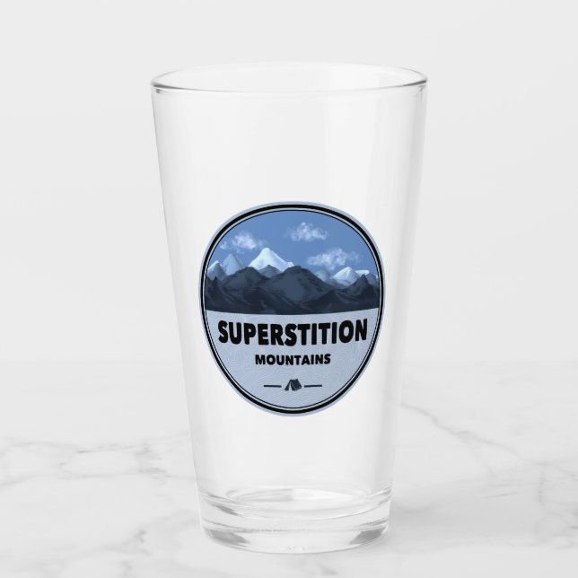 Superstition Mountains Arizona Camping Glass (Front)