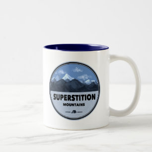 Superstition Mountains Arizona Camping Two-Tone Coffee Mug
