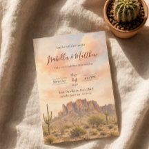 Superstition Mountains Arizona Desert Wedding Invi