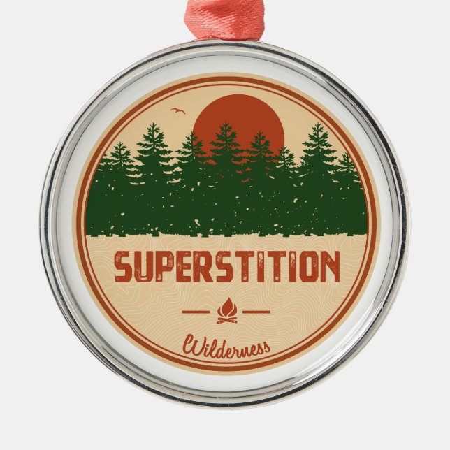 Superstition Wilderness Arizona Metal Tree Decoration (Front)