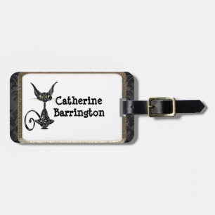 Superstitious Black Cat Luggage Tag