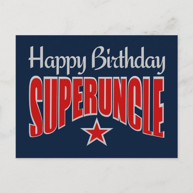 SUPERUNCLE Birthday postcard (Front)