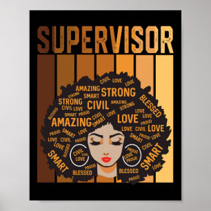 Supervisor Afro African American Women Black Histo Poster