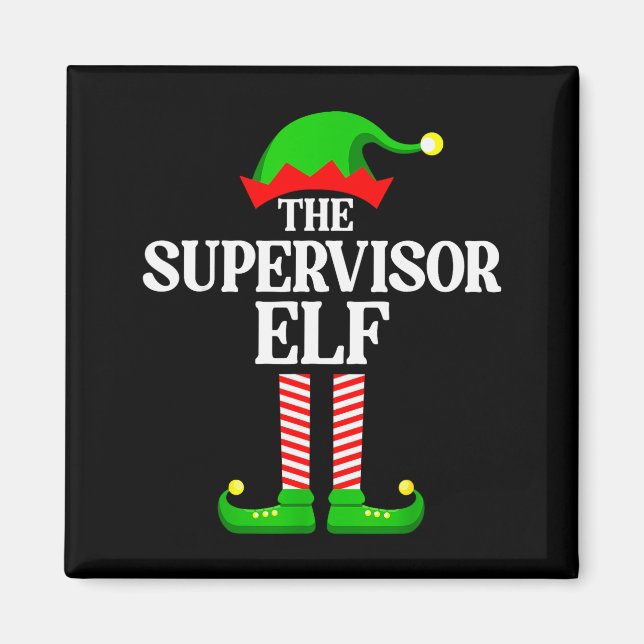 Supervisor Elf Family Matching Group Funny Christm Magnet (Front)
