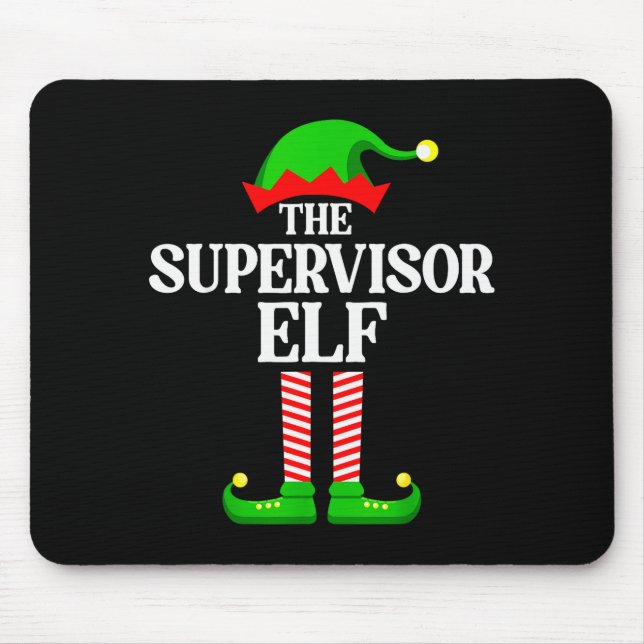 Supervisor Elf Family Matching Group Funny Christm Mouse Mat (Front)