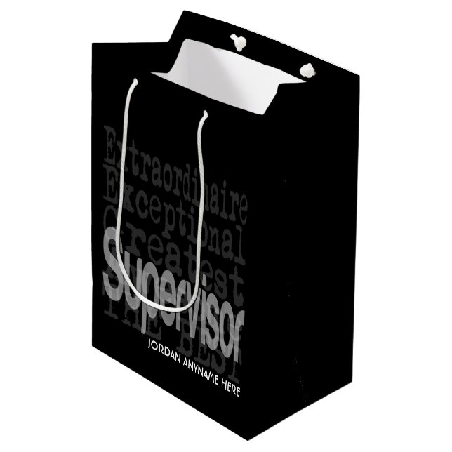 Supervisor Extraordinaire CUSTOM Medium Gift Bag (Front Angled)