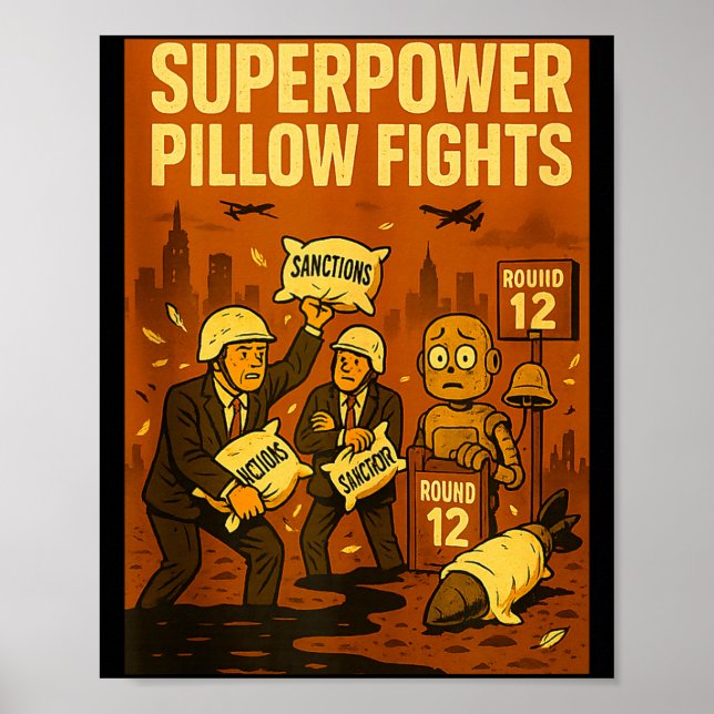 Superwer Llow Fights Funny Geolitical Satire Gift  Poster (Front)