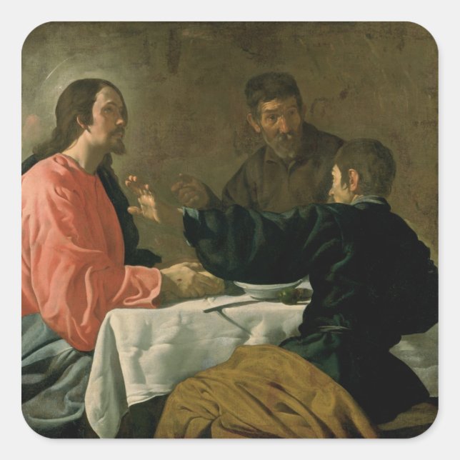 Supper at Emmaus, 1620 Square Sticker (Front)