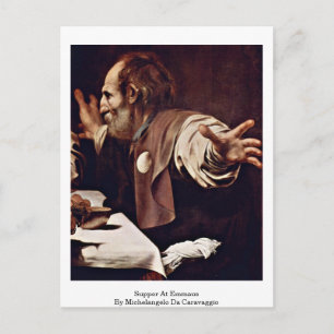 Supper At Emmaus By Michelangelo Da Caravaggio Postcard