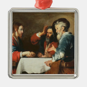 Supper at Emmaus (oil on canvas) 2 Metal Tree Decoration