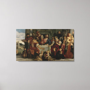 Supper at Emmaus (oil on canvas) Canvas Print