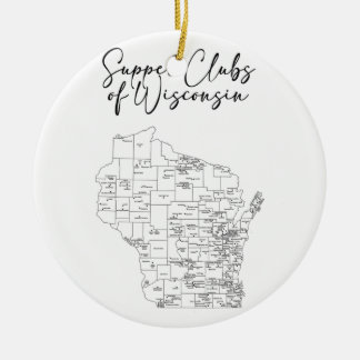 Supper Clubs of Wisconsin Ceramic Tree Decoration