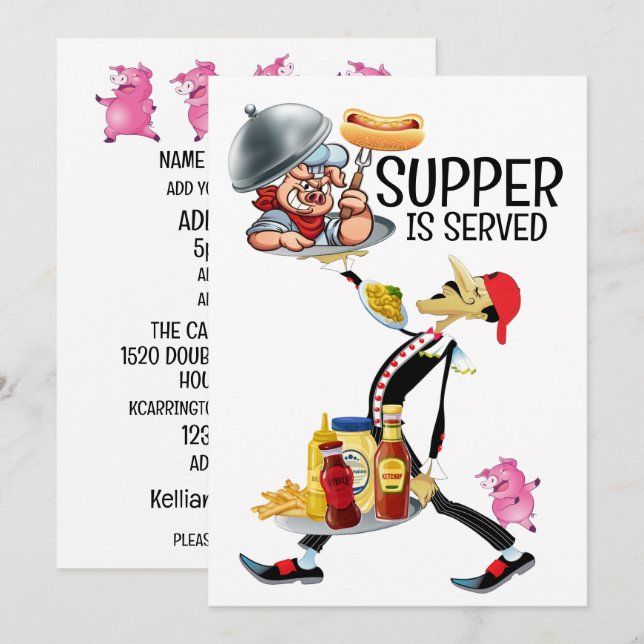 SUPPER is SERVED Invitation (Front/Back)
