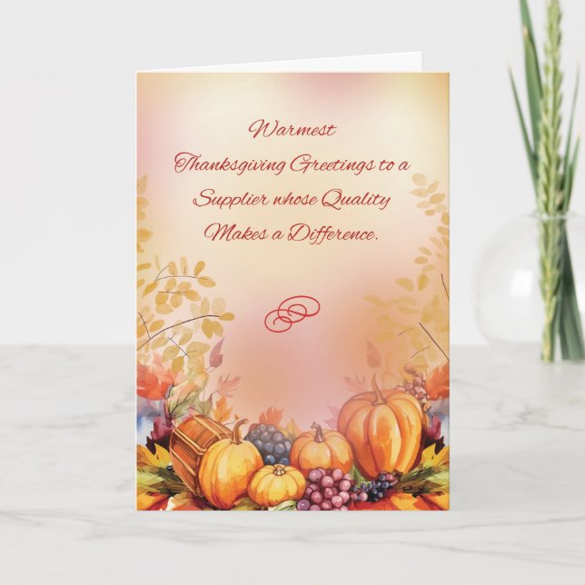 Supplier Business Thanksgiving Appreciation Card (Front)