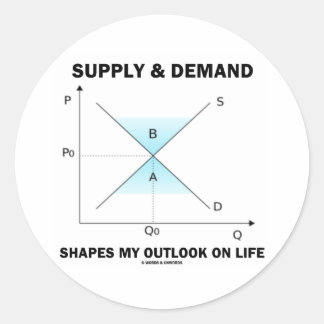 Supply & Demand Shapes My Outlook On Life (Econ) Classic Round Sticker