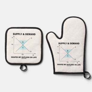 Supply Demand Shapes My Outlook On Life Econ Humou Oven Mitt & Pot Holder Set