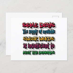 Supply Of Available Swear Words Is Insufficient Postcard