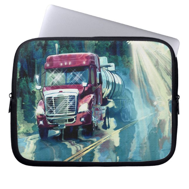 Supply Truck Driver's Arty Laptop Sleeve (Front)