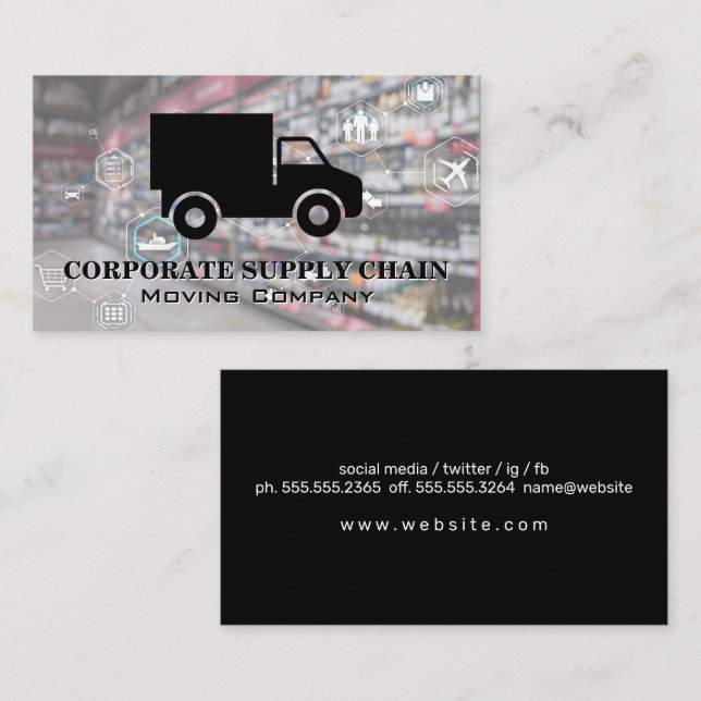 Supply Truck | Logistics Network Business Card (Front/Back)
