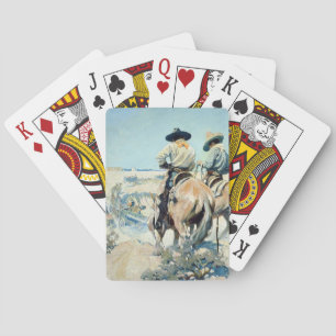 Supply Wagon Western Art by NC Wyeth Playing Cards