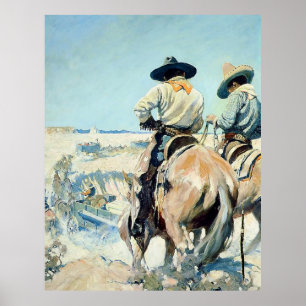Supply Wagon Western Art by NC Wyeth Poster