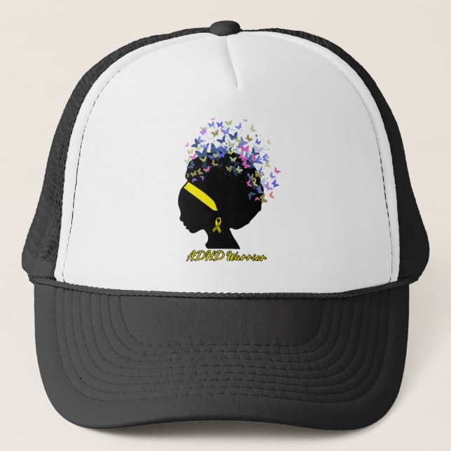 Support ADHD Warrior Gifts Trucker Hat (Front)