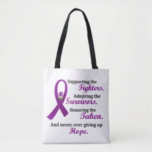 Support Admire Honor 2 Pancreatic Cancer Alzheimer Tote Bag