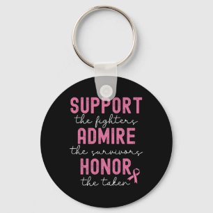 Support Admire Honour Breast Cancer Awareness Key Ring