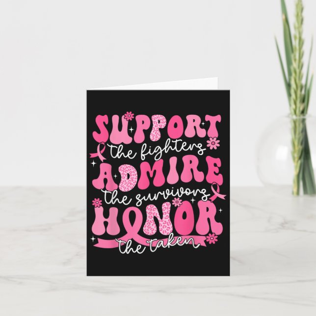 Support Admire Honour Breast Cancer Awareness Warr Card (Front)