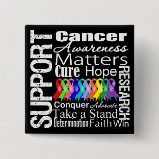 Support All Cancers Awareness 15 Cm Square Badge