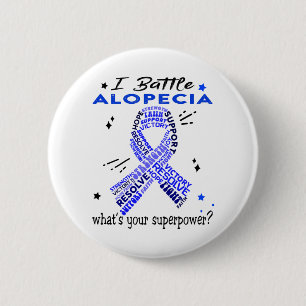 Support Alopecia Warrior Gifts 6 Cm Round Badge