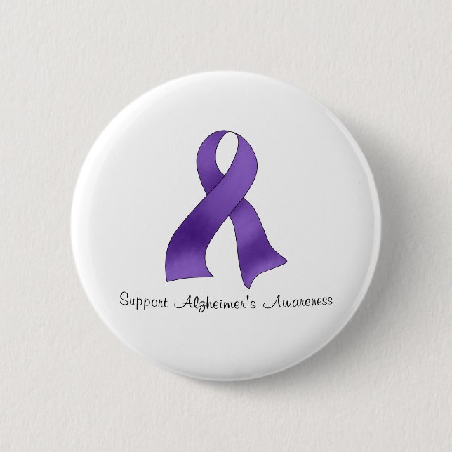 Support Alzheimer's Awareness 6 Cm Round Badge (Front)