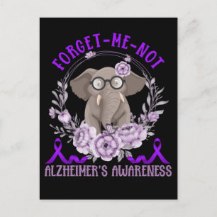 Support Alzheimers Awareness Cute Elephant Postcard
