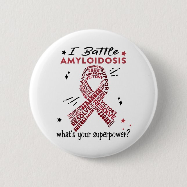 Support Amyloidosis Warrior Gifts 6 Cm Round Badge (Front)