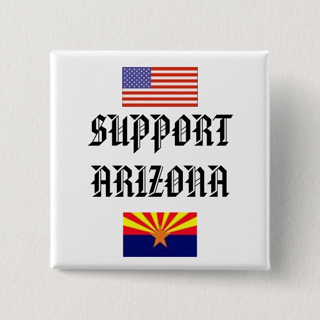 SUPPORT ARIZONA 15 CM SQUARE BADGE (Front)