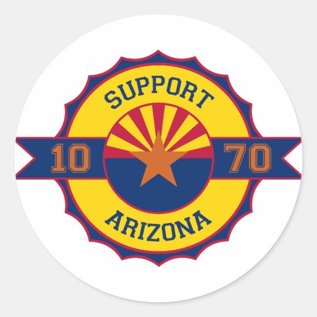 Support Arizona Classic Round Sticker (Front)